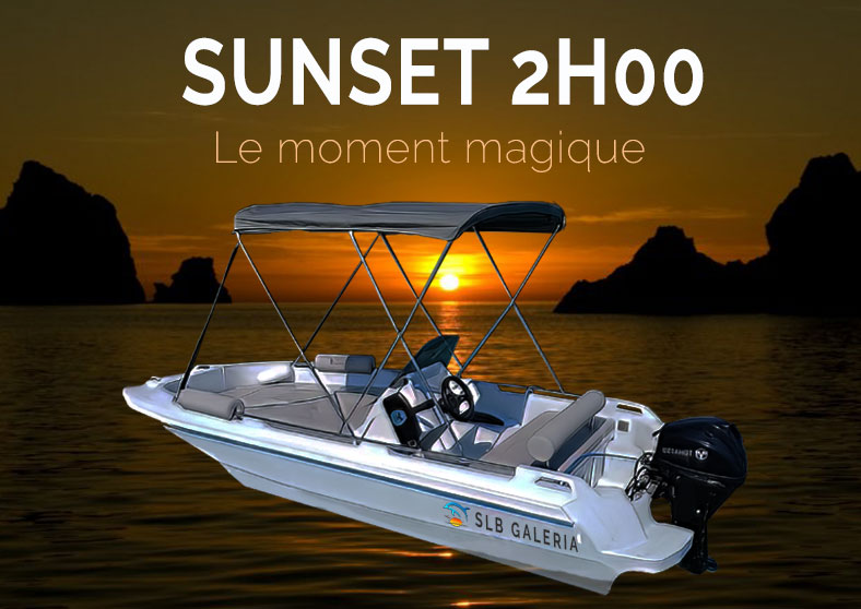 Location de bateau sans permis pour coucher de soleil